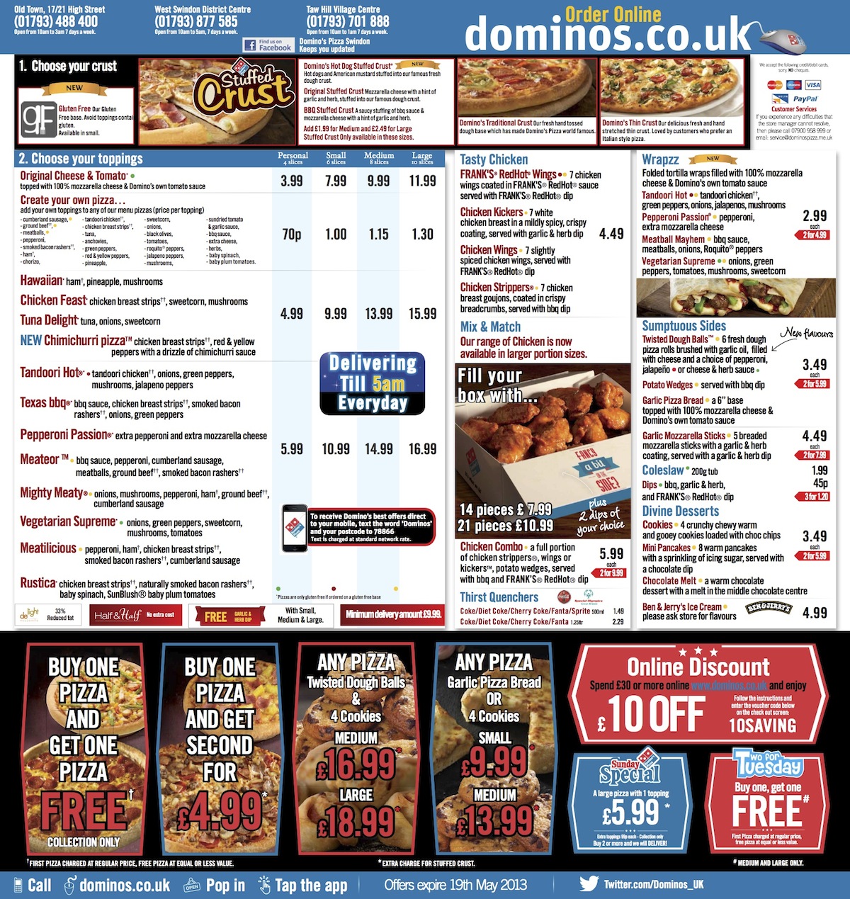 Domino's Pizza Swindon Dominos Pizza Offers and Vouchers Swindon