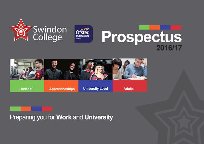 Swindon College Launches NEW 16/17 Prospectus
