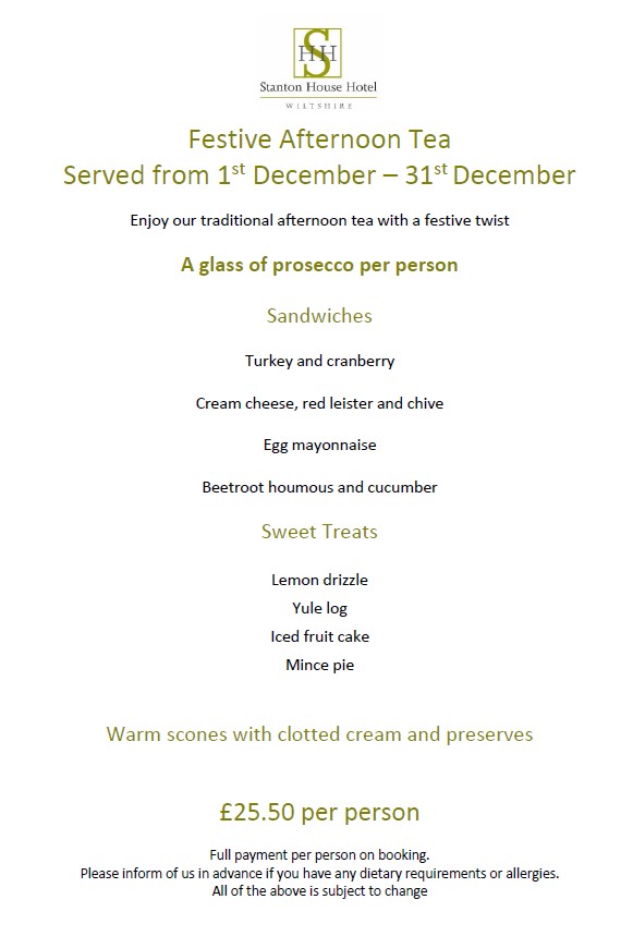 Festive Afternoon Tea at Stanton House Hotel