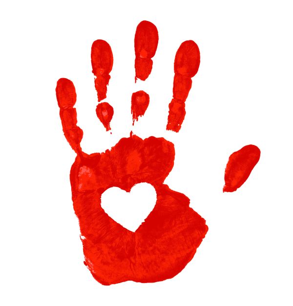 Create & Play: Hand Print Love Heart Cards
