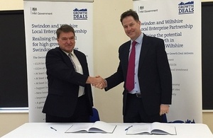Deputy Prime Minister Nick Clegg signs Growth Deal