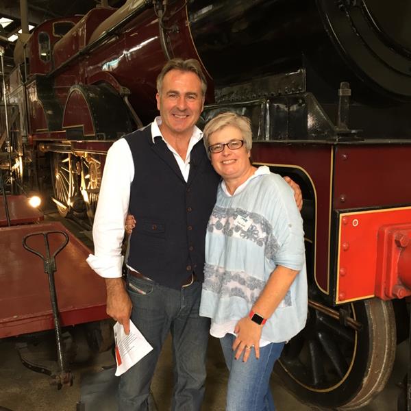 Picture shows Fiona with Paul Martin, presenter of Flog It! and Wiltshire resident. Fiona has been a guest director on the BBC day-time show since 2012. 