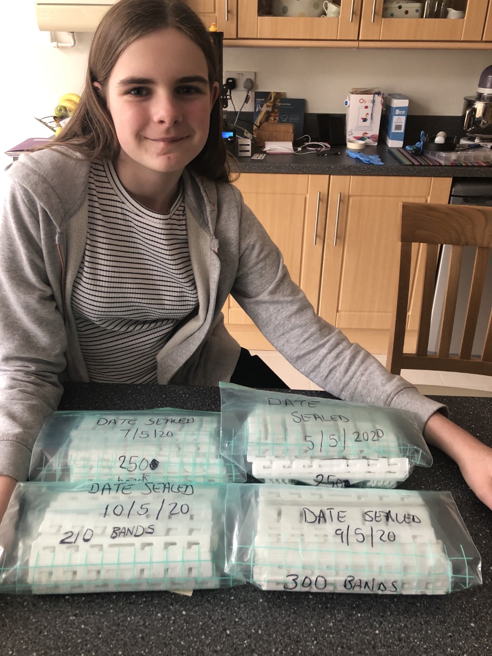West Swindon student, 11,  prints out NHS tension bands from dawn to dusk