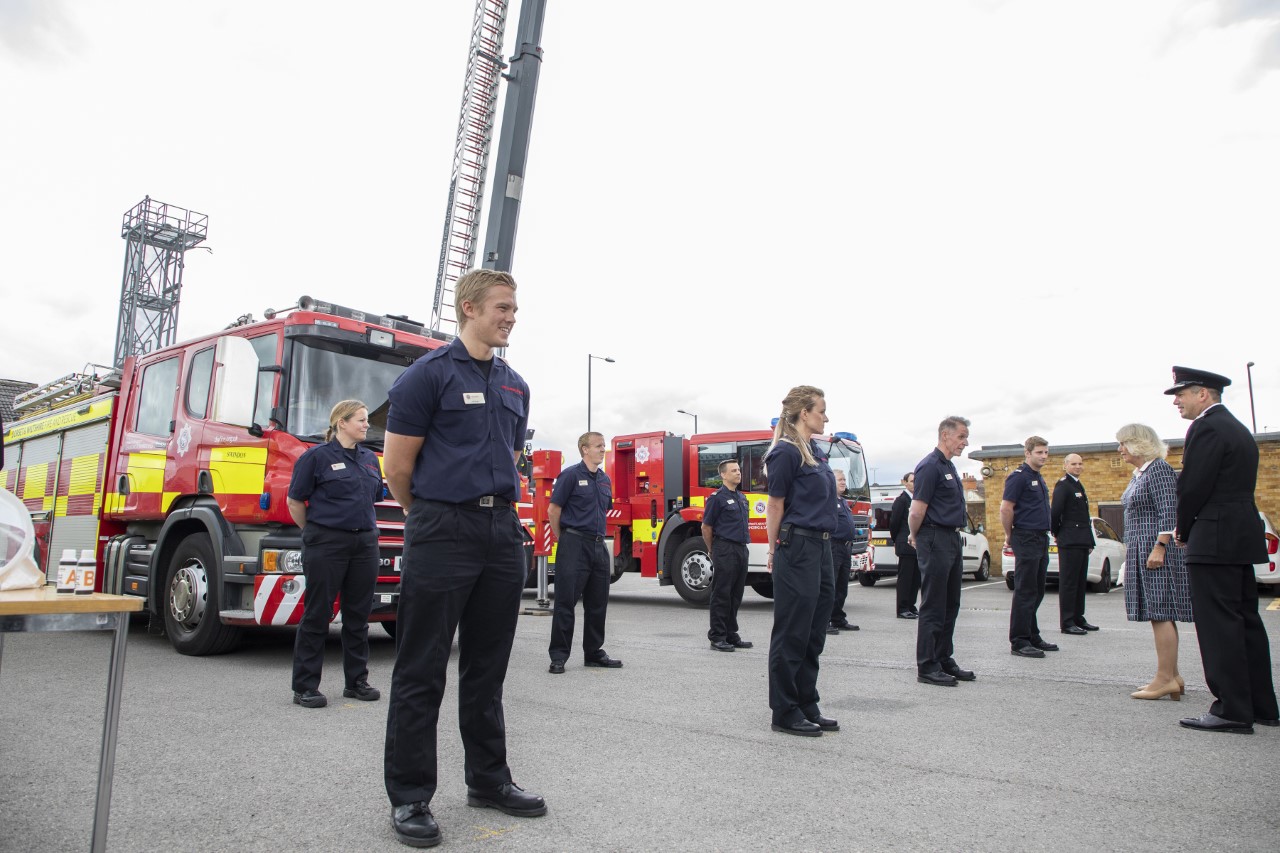 Her Royal Highness The Duchess of Cornwall visits Swindon Fire Station