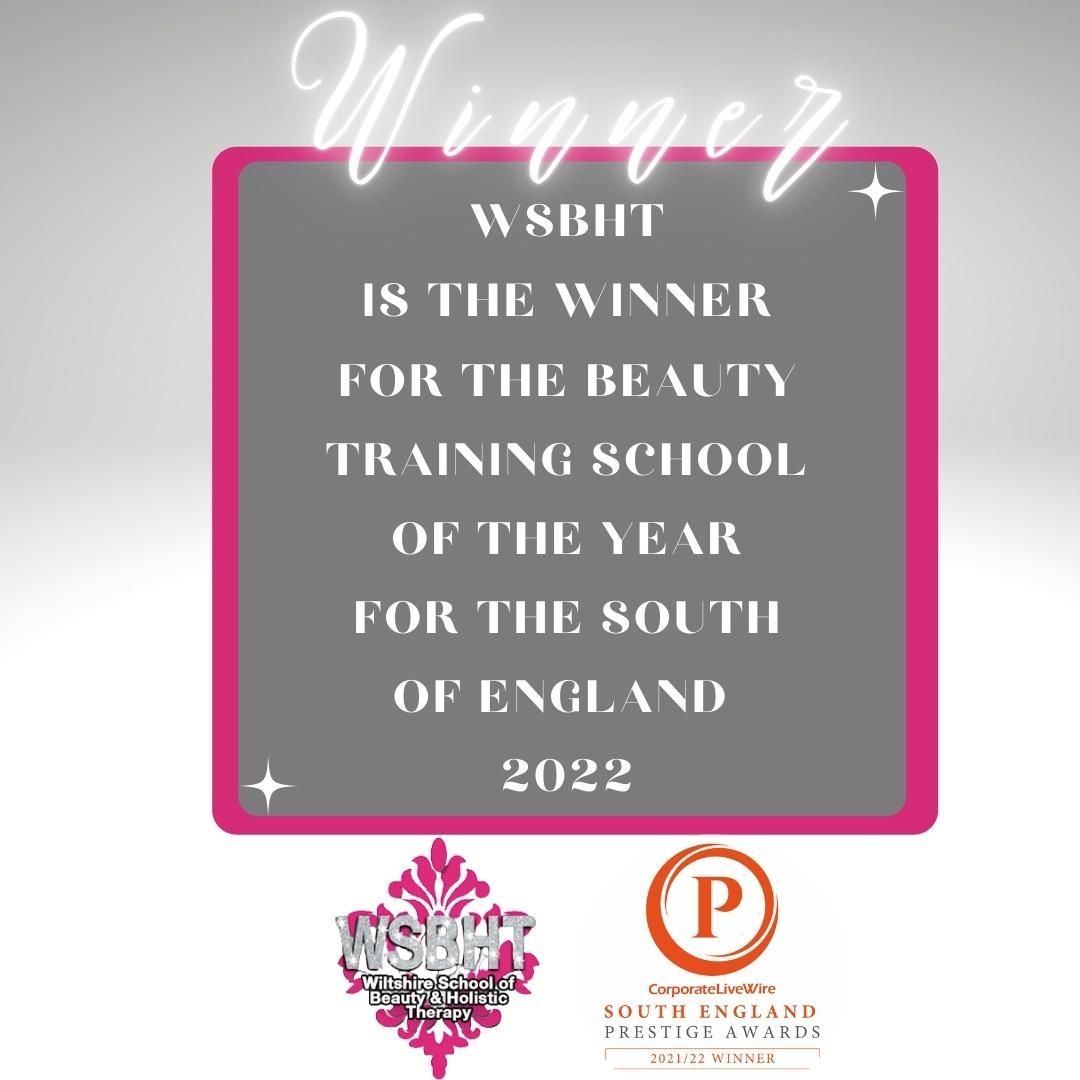 WSBHT Win the Beauty Therapy School of the Year Award for South of England 2022