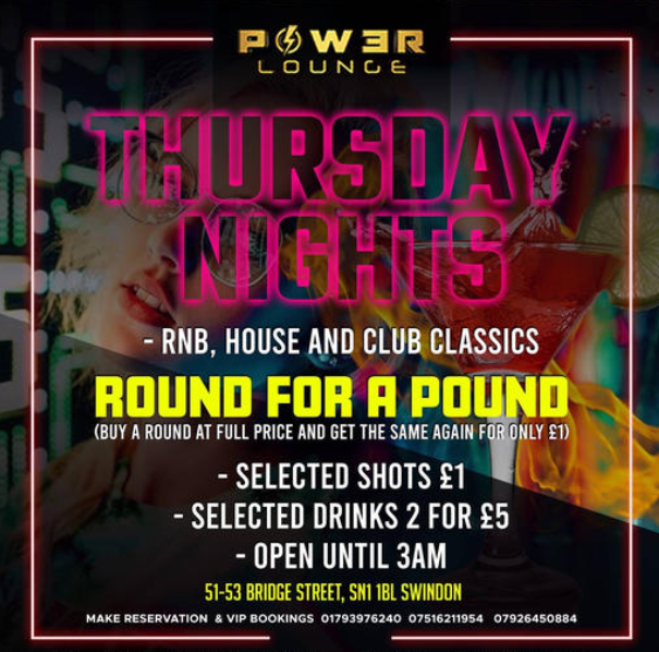 Round for a Pound on Thursday Nights at Power Lounge