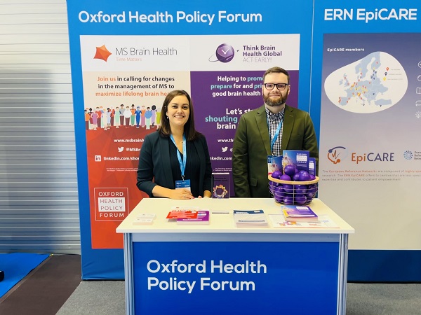  Dr. Emma Georgiou, Executive Director of Oxford Health Policy Forum with colleague John Findlay