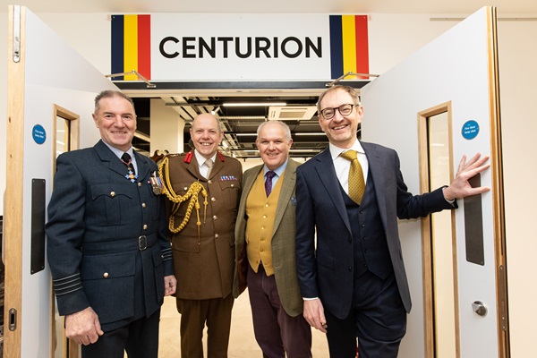 (l to r) Group Captain Mike Neville of the RAF, Corps Captain Jason Phillips of REME, Steve Bucknell, general manager of RWB Auctions and Jon White, founder of RWB Auctions