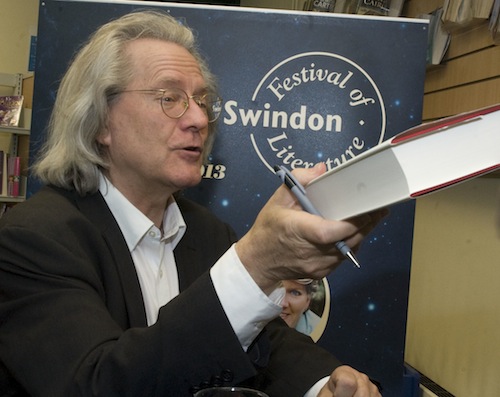 A C Grayling signs copies of 'The Good Book'