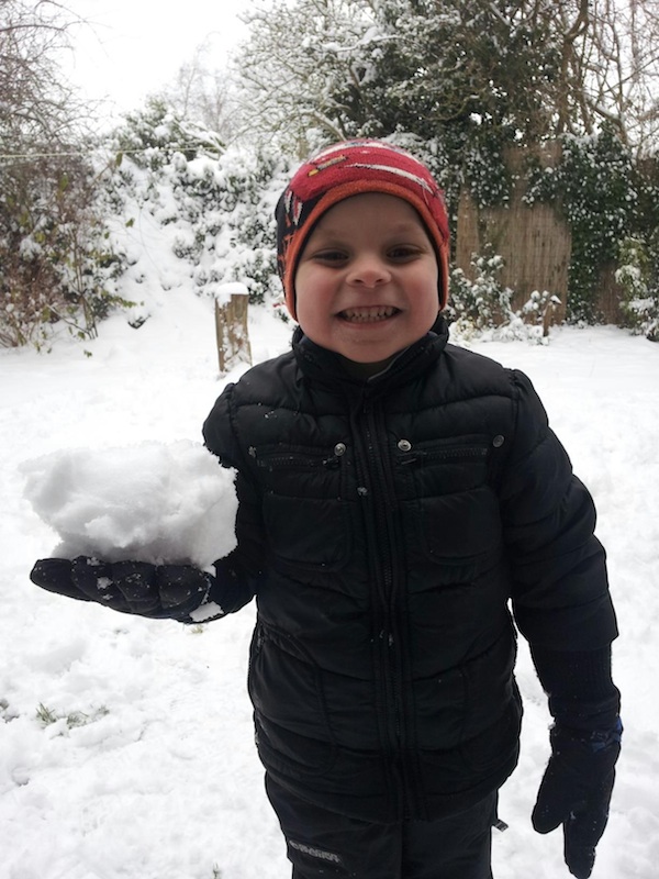 Stanley Jackson (4) from Wanborough being cheeky in the snow!