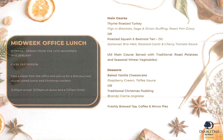 Midweek Christmas Office Lunch