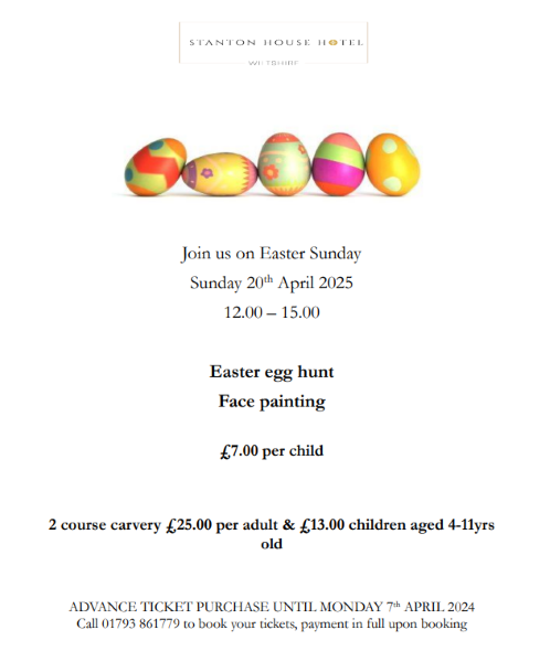 Client Image: Stanton House Hotel Easter 25 flyer