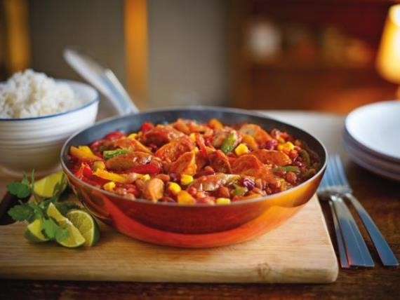 Recipe: Sainsbury's Mexican Sausage and Bean Chilli with Rice